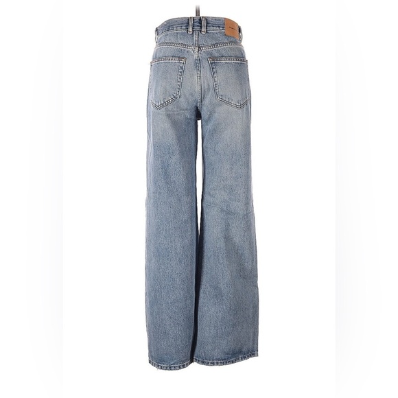 Pull & Bear Y2K Wide Leg Jeans Size 4 Low Rise Distressed (baggy light wash) - Picture 2 of 7